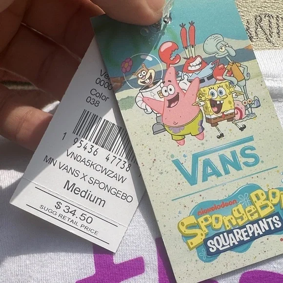 Vans White Tee SpongeBob Vibrant Rainbow HG - Picture 5 of 5